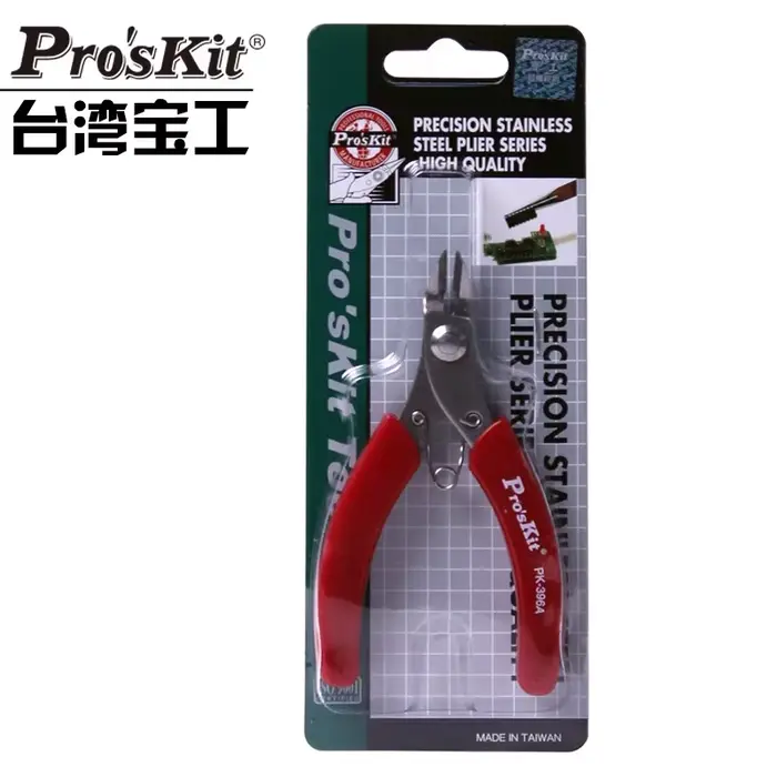 Proskit 1PK-396A/1PK-396B pince antidérapante de précision en acier inoxydable avec poignée rouge électronique bricolage outils à main de réparation domestique