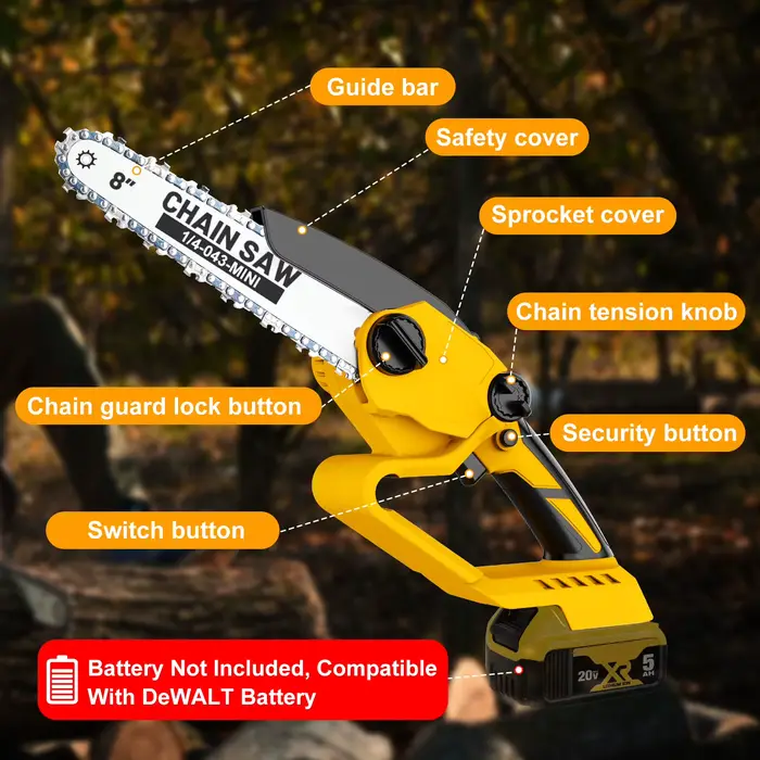 Scie à chaîne sans fil pour batterie Dewalt 20V (sans batterie)