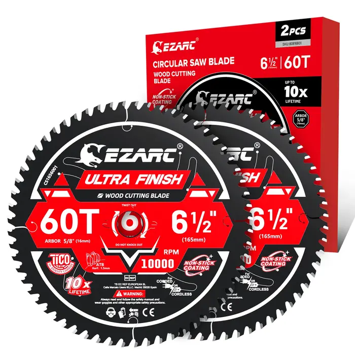 Lame de scie circulaire EZARC 6-1/2 pouces 24T/40T/60T