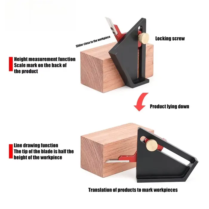 Outil de centrage semi-automatique pour le travail du bois