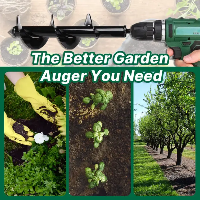 Perceuse de jardin à tarière avec adaptateur de boulon de sécurité