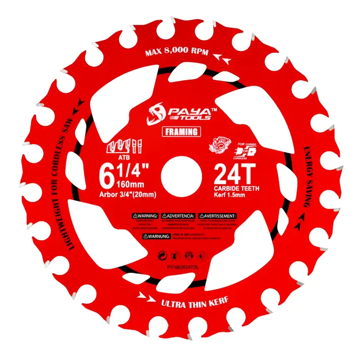 Lames de scie circulaire PAYA Light Farming pour scies sans fil 6-1/4" 24T