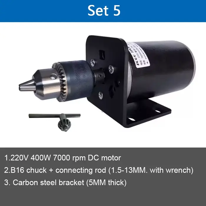 Ensemble de moteur CC pour mandrin de perceuse, petite perceuse d'établi à grande vitesse, mandrin d