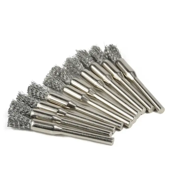 Brosse métallique en acier inoxydable 5x3mm, pour meuleuse de moule, poignée, perceuse rotative électrique, perceuse électrique pour outil d'impact, brosses de polissage