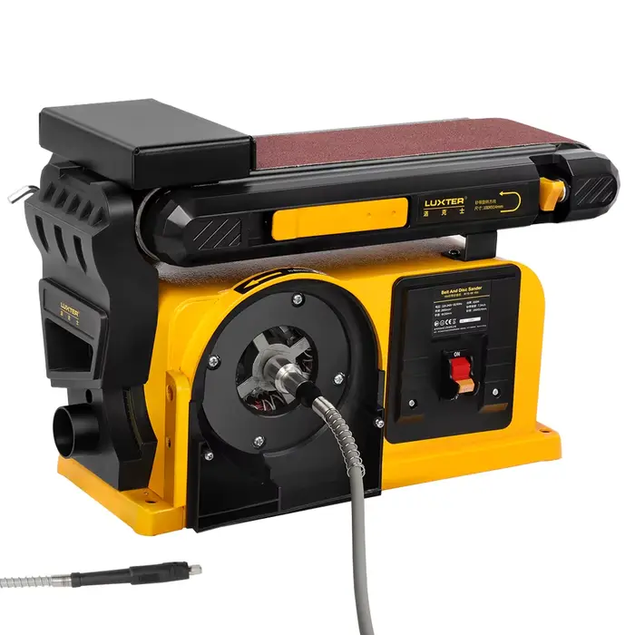 Ponceuse à bande et à disque professionnelle 650W 100x914mm avec disque de 150mm pour banc de travai