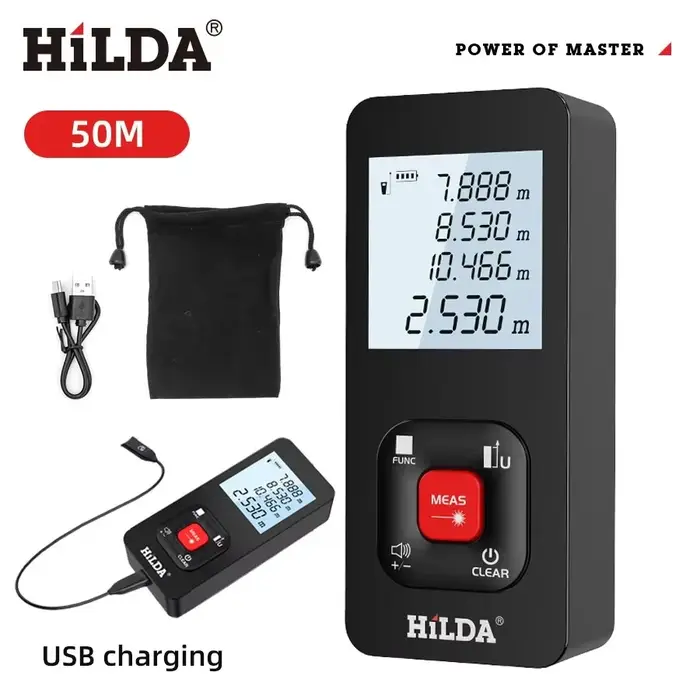 HILDA Laser Distance 50M/100M/120M Télémètre Profesional Mètre