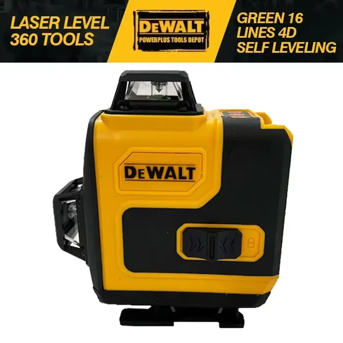 Niveau laser Dewalt 360° vert 16 lignes 4D auto-nivelant 360° horizontal vertical faisceau super puissant outils de construction originaux