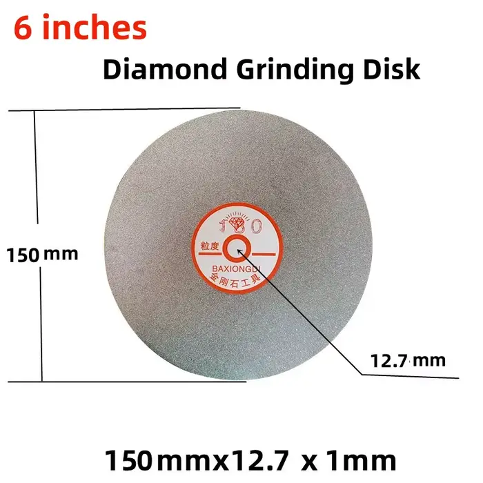 1 pièces 6 "150mm diamant enduit plat disque bijoux polonais meulage roue disque de meulage feuille 