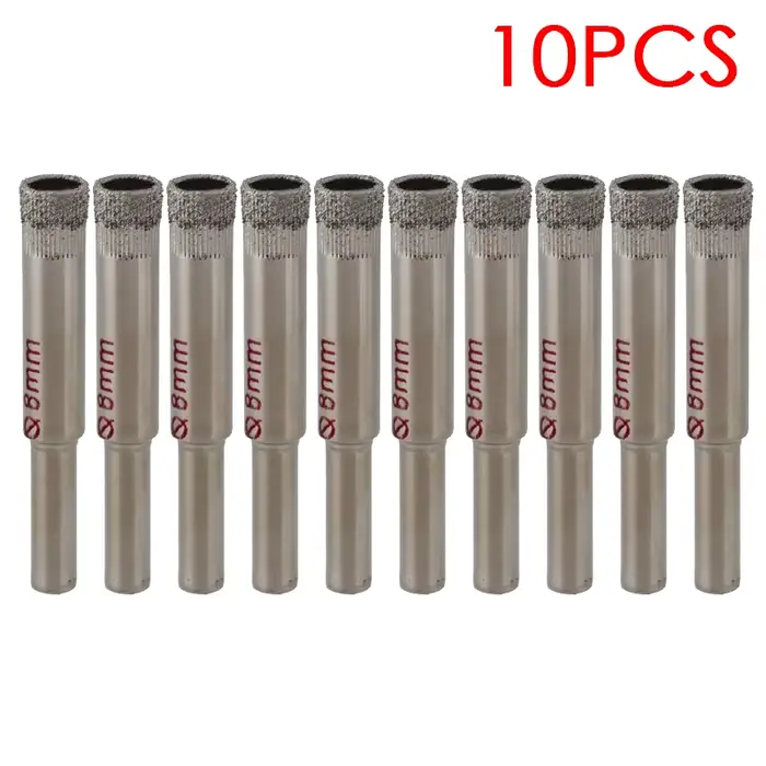 Lot de 10 forets diamantés 6/8 mm pour carrelage