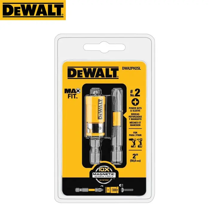 DEWALT Original DWA2PH2SL MAXFIT tournevis embouts 2 pouces PH2 Impact pilote Bit anneau magnétique manchon ventouse outil accessoires