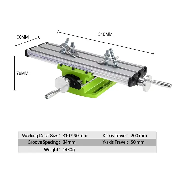 Table à glissière croisée multifonctionnelle de haute précision – Plateau de travail réglable X-Y pour perceuse d'établi