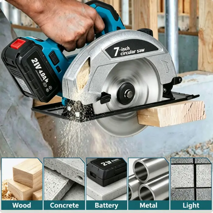 Nouvelle scie circulaire sans balais 4000W 185mm 11000 tr/min avec réglage 0-45° (modèle 2026) ° Batterie Makita 18V