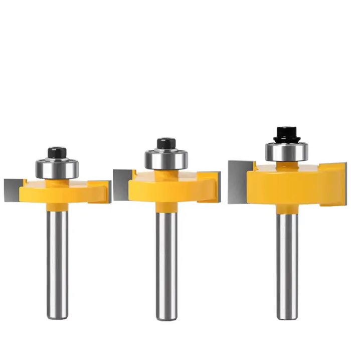Mèche de routeur à tige de 6, 8, 12mm avec jeu de 6 roulements-1/2 "H - 1/4" coupe-bois à tige coupe