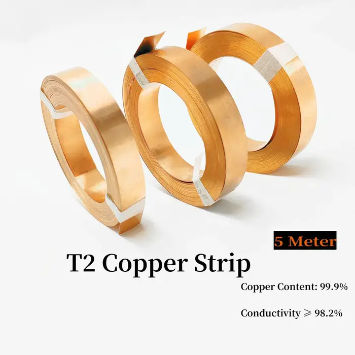 99.99% cuivre pur 5 mètres haute pureté T2 bande de cuivre sangle pour 18650 21700 connexion de batt