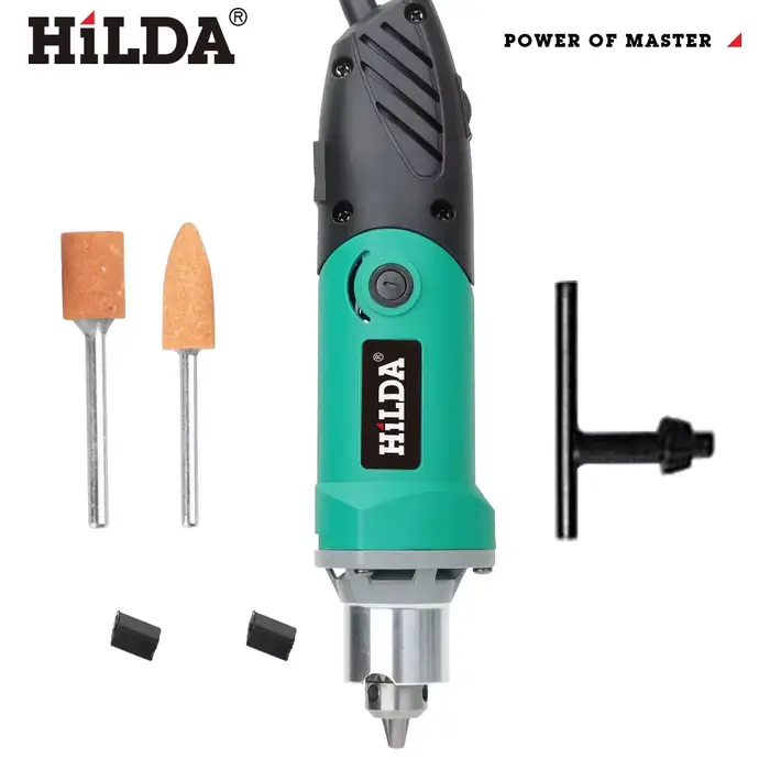 HILDA 500W vert graveur perceuse électrique 6 positions vitesse Variable haute puissance travail du