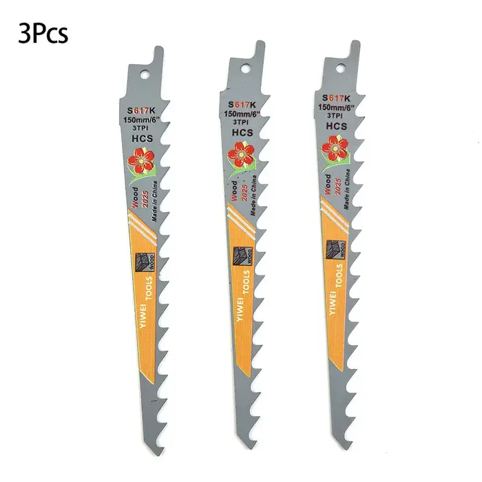 3 pièces 150mm 6 pouces 3 TPI HCS lame de scie alternative pour couper le bois Multi
