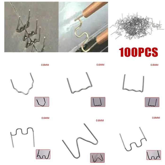 100pc pistolet à ongles de soudage agrafeuse à chaud agrafes 0.8/0.6mm pour soudeur en plastique Mac