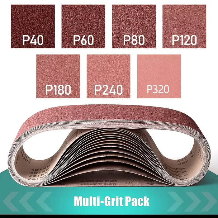 10 pièces 75x533mm bandes abrasives 40/60/80/120/180/240/320 grain pour ponceuse à bande outil abrasif bois métal mou polissage meulage