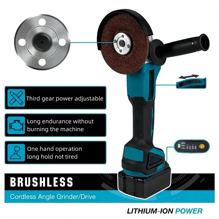 Meuleuse d'angle sans fil Makita DGA404 à 4 vitesses | Outil électrique sans fil 18V LXT pour la découpe et le