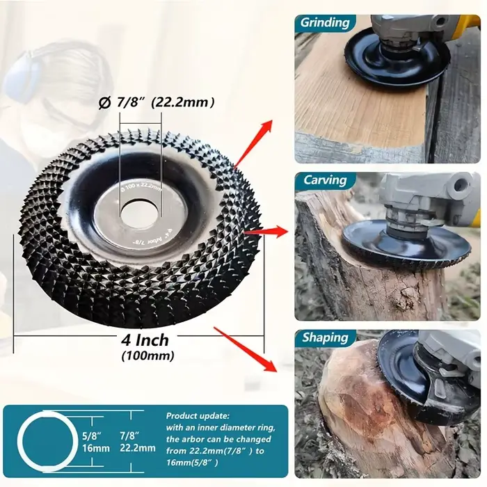 1pc 4 pouces disque de roue de meuleuse à bois