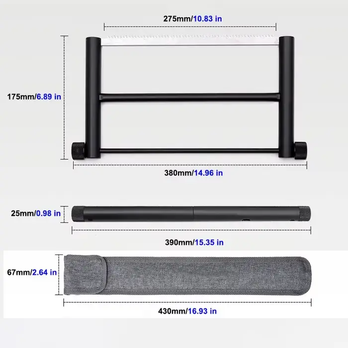 Scie à main pliante en alliage d'aluminium avec poignées amovibles