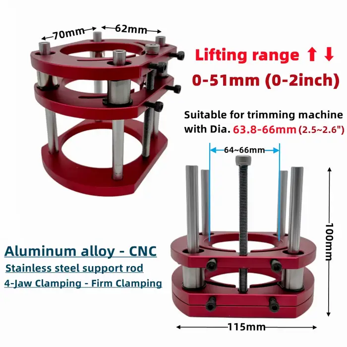 Artificiel évateur de routeur pour moteurs de diamètre 65mm, table de toupie de travail de calcul, p