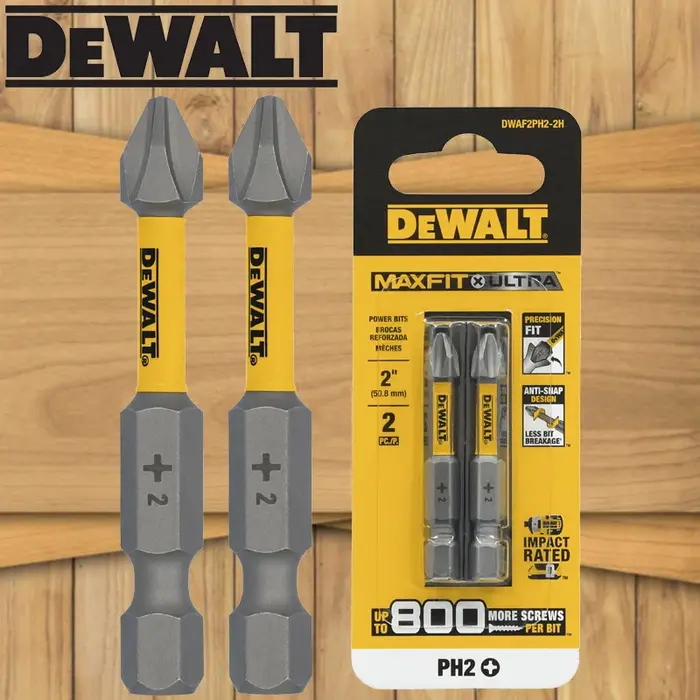 DEWALT DWAF2PH2-2H Impact PH2 50MM forets 2PC MAXFIT X ULTRA jusqu'à 800 plus de vis par embout accessoires d'outils
