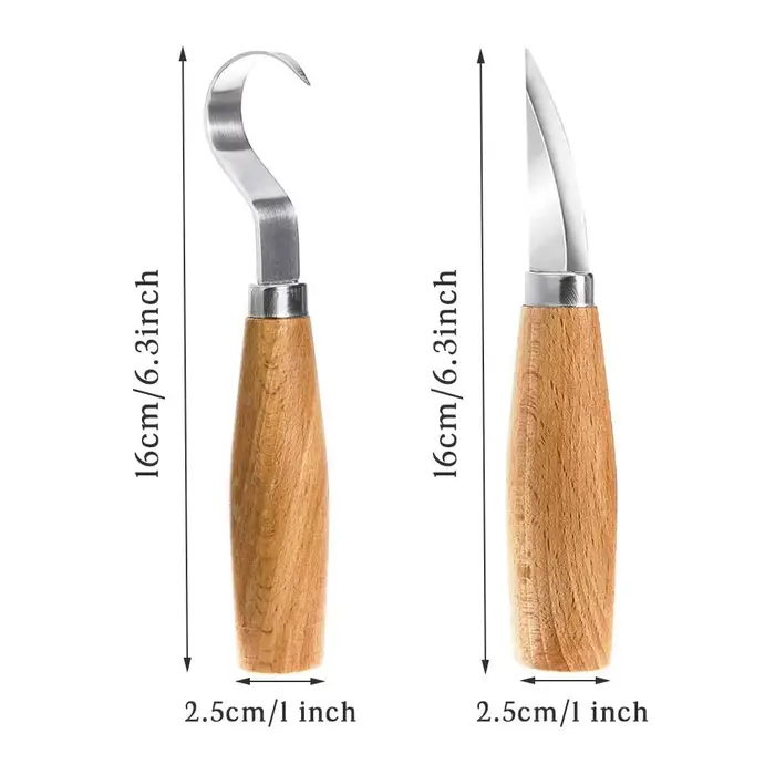 Couteau à découper le bois, ciseau à crochet, outils de sculpture, cuillère ergonomique pour le trav
