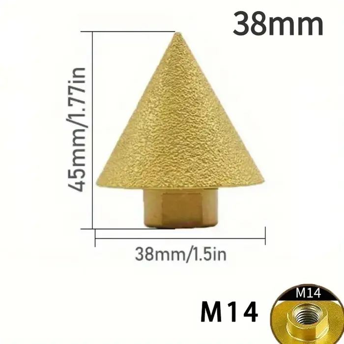 M14 diamant chanfreinage foret conique gravure roue de polissage diamant conique fraise adaptée à la pierre, céramique Ti