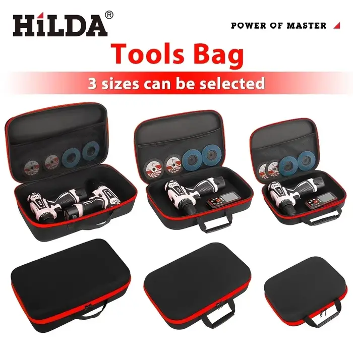 HILDA sac à outils de grande capacité 3 tailles disponibles avec des bords rouges outils sacs à outi