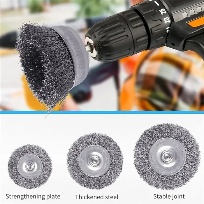 Brosse métallique pour perceuse BSEVB-10 pièces