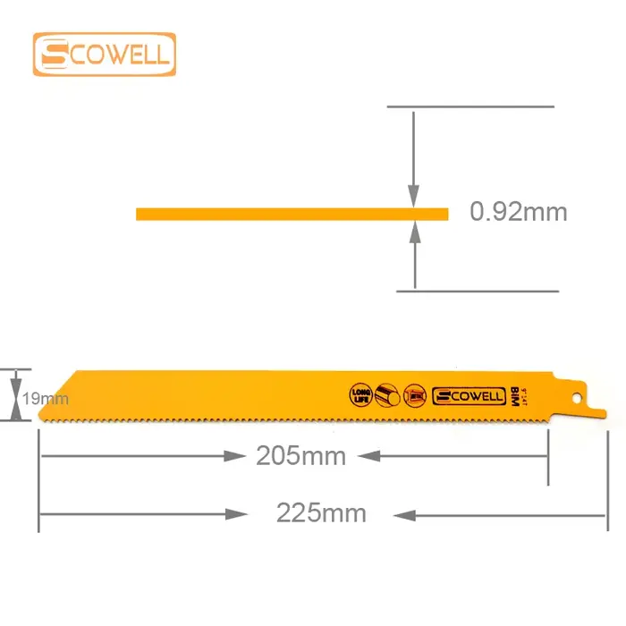 HSS bimétallique M42 Cobalt 8% haute Flexible 9 pouces 14TPI sabre lames de scie alternative clou en métal coupe de palette de bois