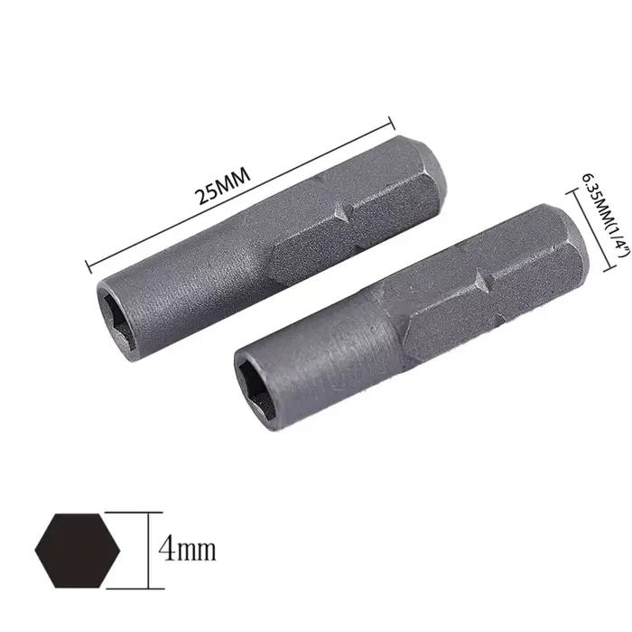Embout de tournevis électrique Hex 1/4 ", 6.35mm, tige hexagonale à 4mm, adaptateur d'embout de tour