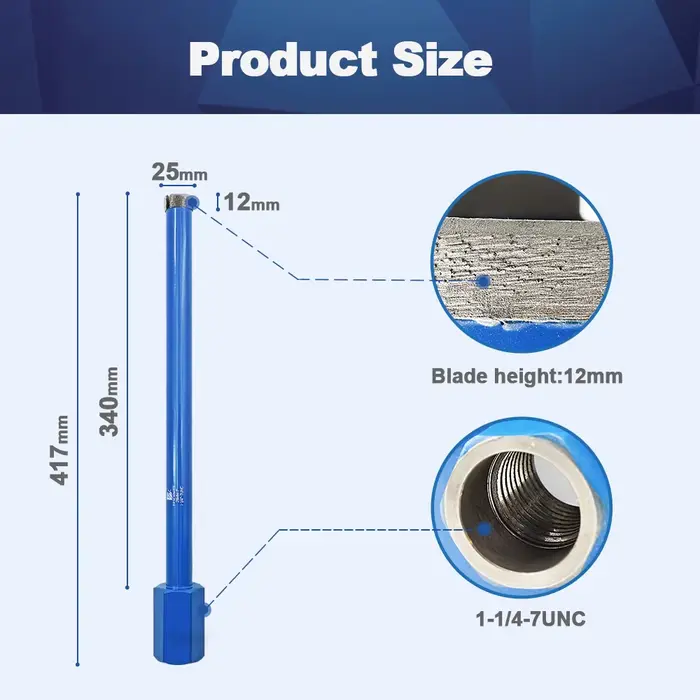 BRSCHNITT foret à eau d'ingénierie diamant 1 pièce Dia 25-127mm soudé au Laser pour murs de briques 