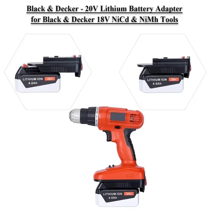 Adaptateur de conversion de batterie HPA1820 20V, pour câble Black Decker/Stanley/Porter, batterie a