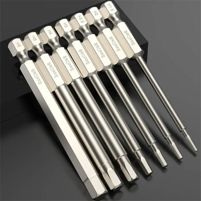 Embouts de tournevis à tête hexagonale magnétique en acier allié, outil de tournevis électrique, jeu