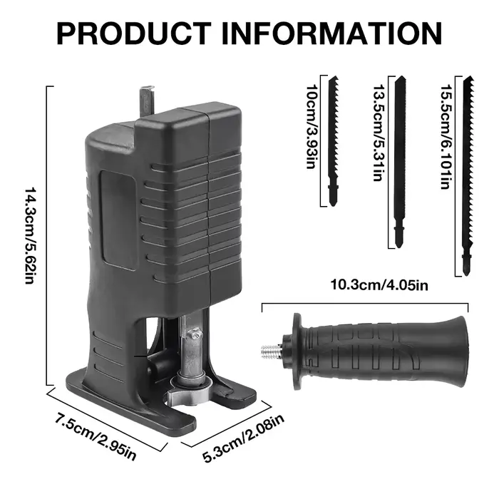 Adaptateur pour scie alternative. Perceuse électrique domestique convertie en convertisseur