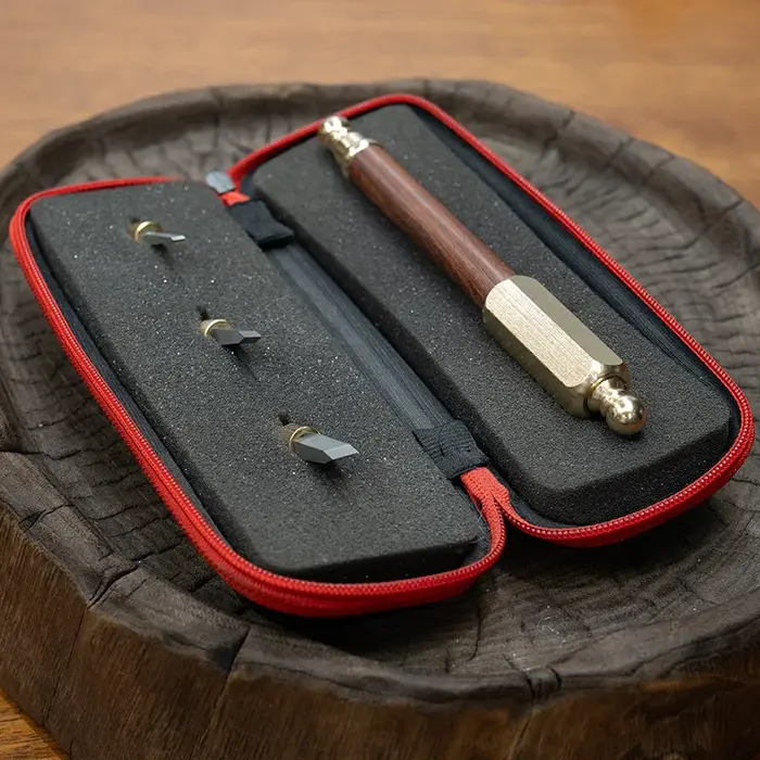 Kit d'outils de sculpture sur bois et pierre de haute qualité avec sac, stylo de gravure, couteau à sculpter à la main, couteau de sculpture DIY à manche en bois pour usage domestique