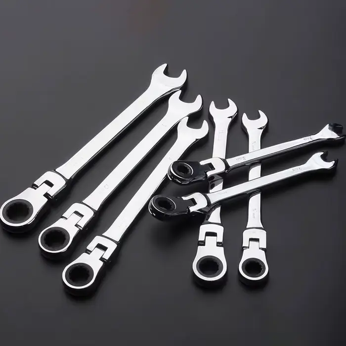 Clé à cliquet multifonctionnelle pour activités de 8 à 24 mm – Clé réglable à double usage flexible et réversible pour la réparation automobile