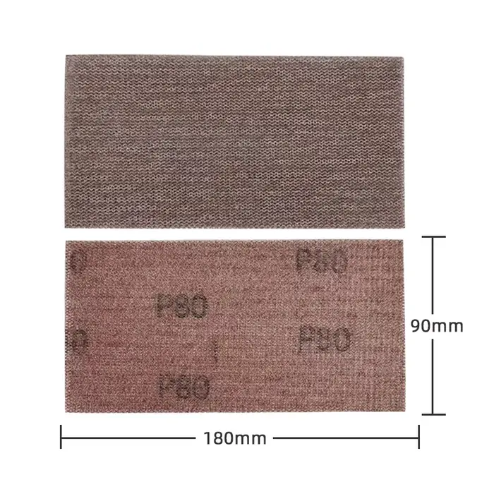 Papier abrasif sec rectangulaire 90 × 180mm maille sable 80-400 grain dos polaire aspirateur adapté au ponceuse Festool