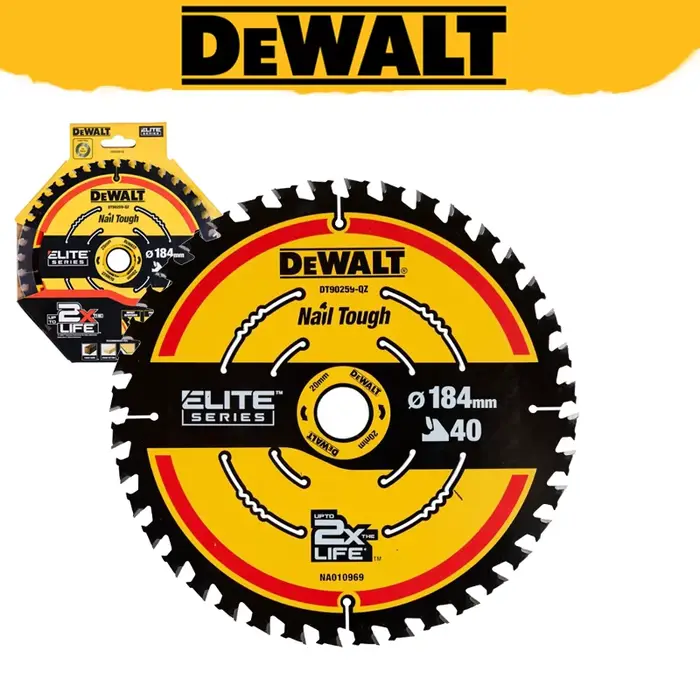 DEWALT DT90259 Lame de scie circulaire ELITE 184 mm x 20/16 mm 40 T réduit les éclatures
