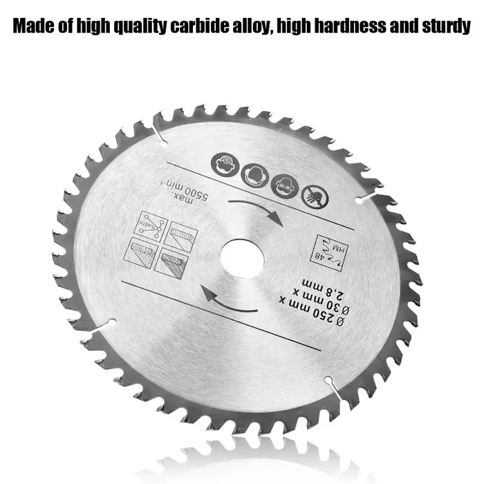 Disque de coupe circulaire 10 pouces 250mm