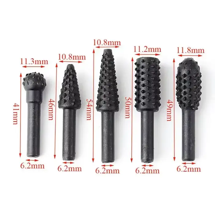 1/4 ''5 pièces jeu de forets outils de coupe pour couteau à bois outil de sculpture