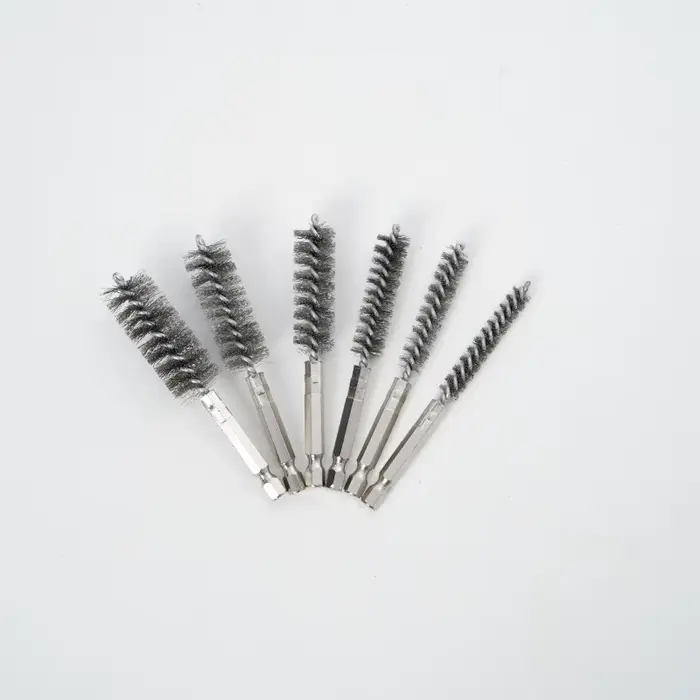Kit de brosses métalliques en acier inoxydable, 6 ou 12 pièces, accessoires pour perceuse, tige hexa