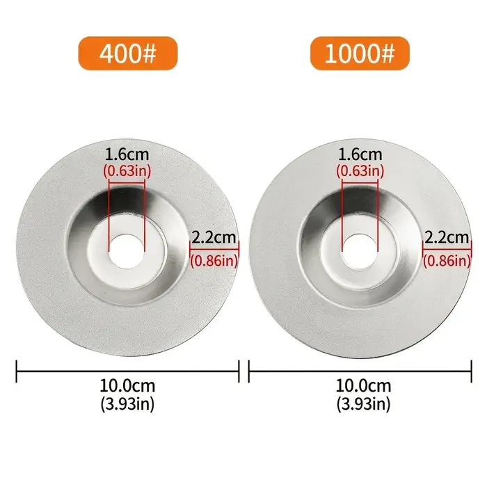 2 lames de meulage en verre diamanté pour carrelage