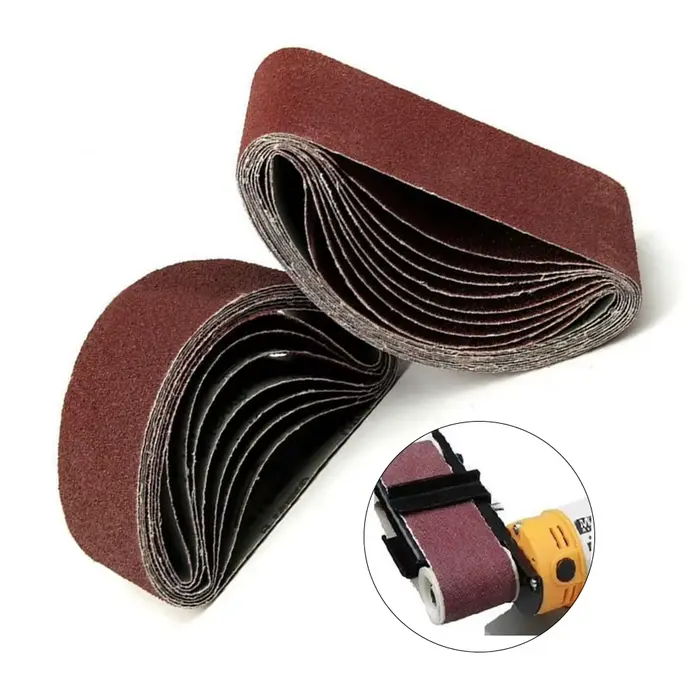 12 pièces 75X457mm bandes abrasives 60/80/120/150/240/400 grain ponceuse à bande papier de verre