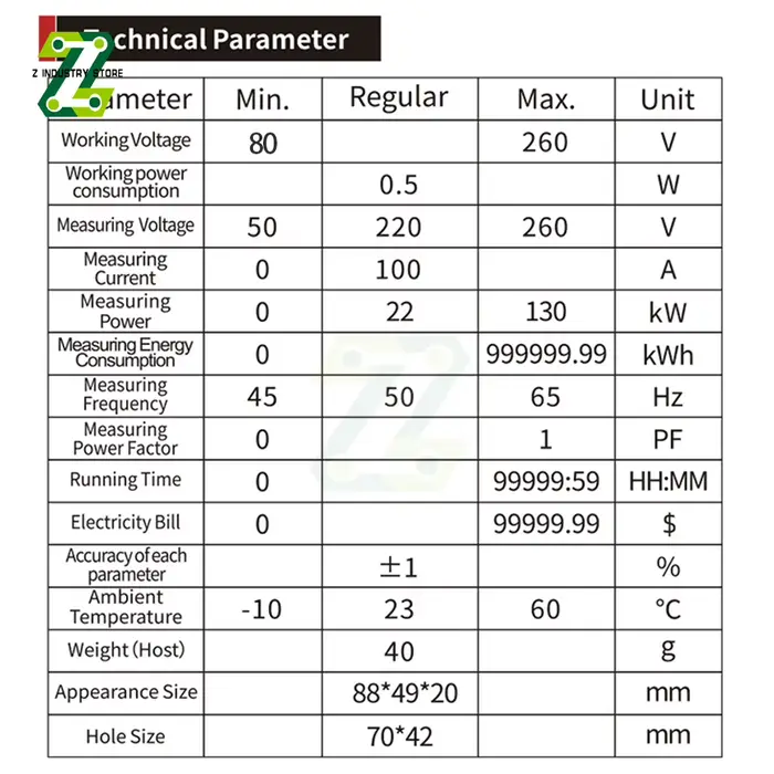 Compteur de puissance multifonction AC