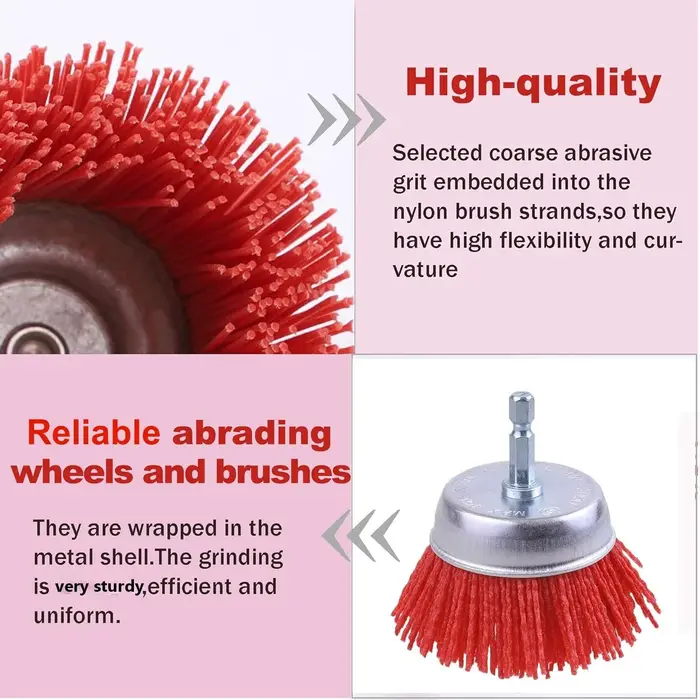 Brosse à tasse Abrasive à Filament de Nylon