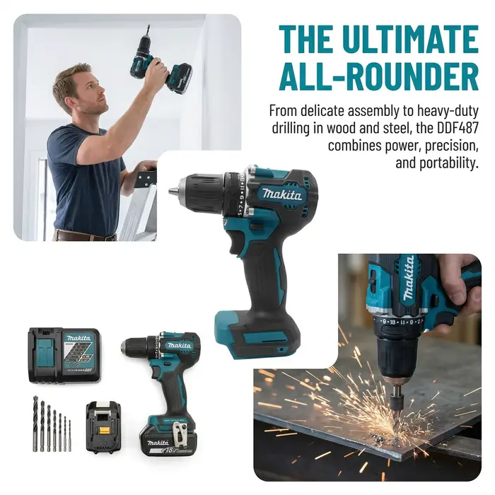 Makita Original DDF487 Perceuse-visseuse sans fil 18V