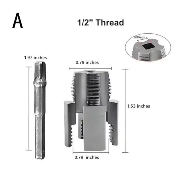 Outil de filetage de tuyaux intégré, outil de filetage interne et externe, compatible avec perceuse 
